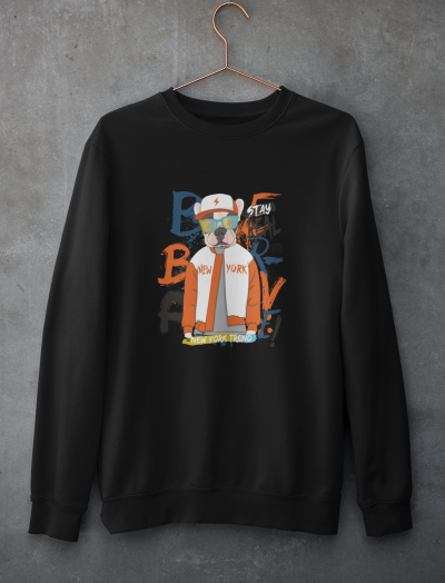 BOKSÖR KÖPEK BASKILI SWEATSHİRT  - OVERSİZE KESİM  --  