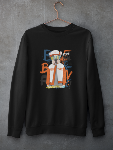 BOKSÖR KÖPEK BASKILI SWEATSHİRT  - OVERSİZE KESİM  --  