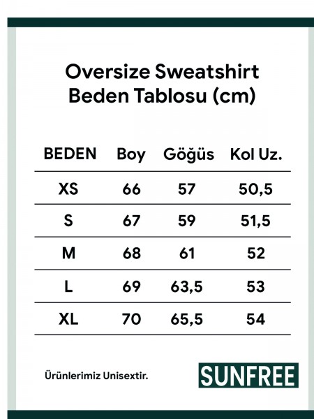 HAVHAV BASKILI SWEATSHİRT  - OVERSİZE KESİM -- 